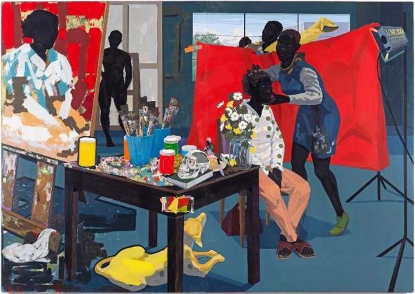 Kerry James Marshall (American, b.  1955).  Untitled (Studio), 2014.  Acrylic on PVC panels.  The Metropolitan Museum of Art, New York, Purchase, The Jacques and Natasha Gelman Foundation Gift, Acquisitions Fund and The Metropolitan Museum of Art Multicultural Audience Development Initiative Gift, 2015 (2015.366) 