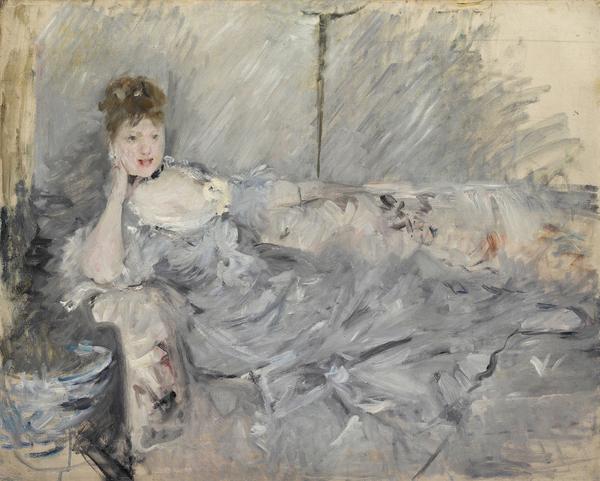 Berthe Morisot, Woman in Grey Reclining (1879).