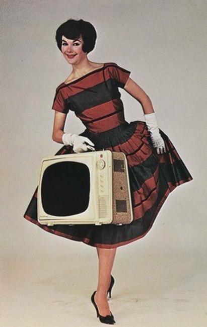 Publicity photograph for the Electrohome Courier portable television, late 1950s