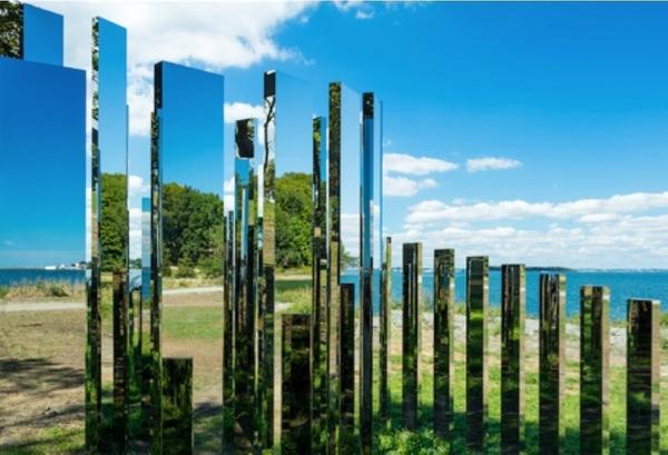 Jeppe Hein: A New End.  On view through October 2017 at World’s End in Hingham, MA.