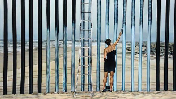 Detail from Ana Teresa Fernández's "Erasing the Border (Borrando la Frontera)," 2013.  (John Wilson White / Phocasso, the Bedford Cherubino Collection) 