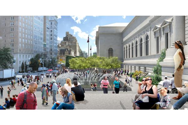 Rendering of the David H.  Koch Plaza