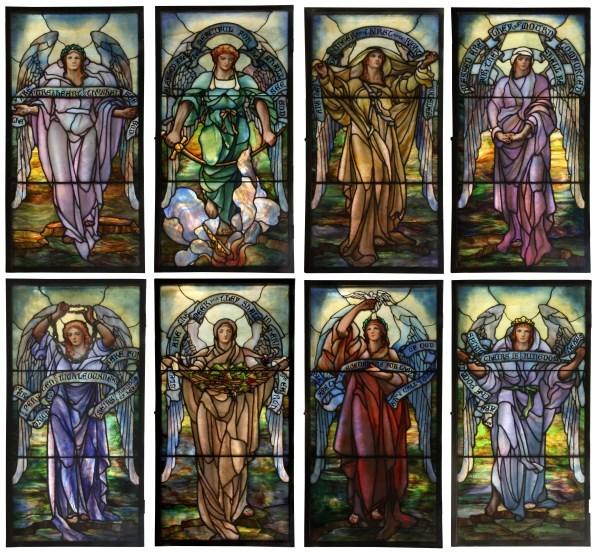 This magnificent set of eight multi-layered glass windows, executed by Tiffany Studios in 1913, soared to $356,950 at Fontaine's September 10th auction.