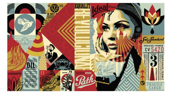 Shepard Fairey, Obey Ideal Power Mural.  Verisart certified NFT sold on SuperRare © Shepard Fairey, Courtesy of the artist