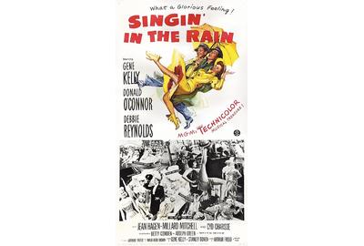 Extremely rare, oversized "Singin' in the Rain" poster being offered at auction through the Debbie Reynolds - The Auction Finale sale by Profiles in History, available on Invaluable.com.  