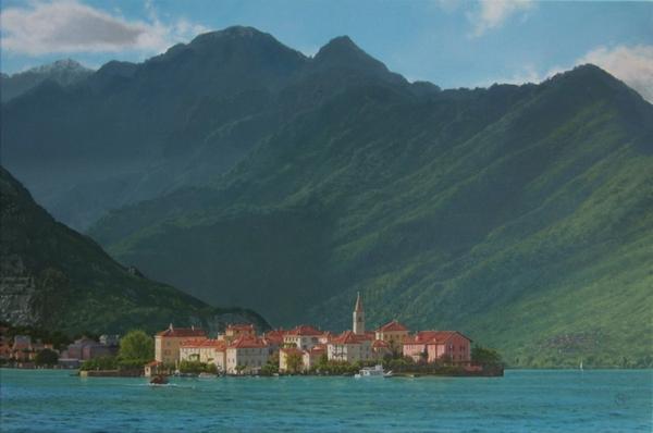 “Isola dei Pescatore, Lago Maggiore,” oil on canvas, 24” x 36” 2013 