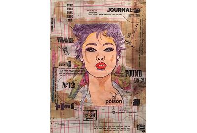 Sydnei SmithJordan, Poison, Mixed Media on Paper, 18''x 12''