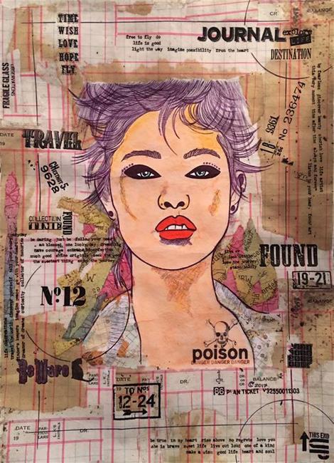 Sydnei SmithJordan, Poison, Mixed Media on Paper, 18''x 12''