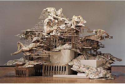 Diana Al-Hadid Nolli's Orders, 2012 Steel, polymer gypsum, fiberglass, wood, foam, plaster, aluminum foil, and pigment 156 × 264 × 228 inches Courtesy of the artist and Marianne Boesky Gallery