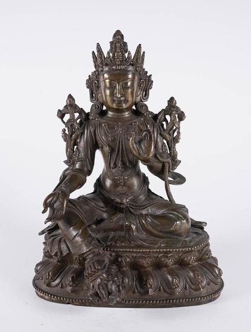 Parcel Gilt Bronze Figure of Tara, Ming/Qing Dynasty