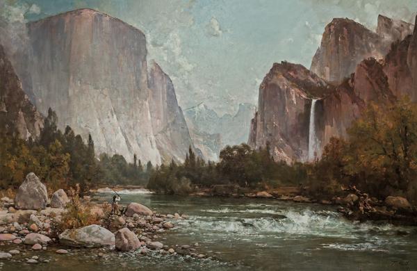 This stunning oil on canvas Yosemite scene by Thomas Hill (Am., 1829-1908) was the top lot of the auction, selling for a robust $180,000.