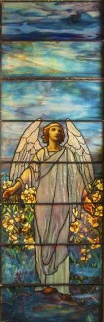 This turn-of-the-century Tiffany Studios memorial stained glass window sold for $71,300 at Cottone Auctions.