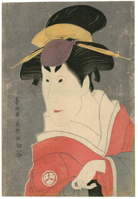 Tōshūsai Sharaku (active 1794–95), Osagawa Tsuneyo II as Osan, Ippei’s Older Sister (detail); color woodblock print: ōban tate-e; H.  14 .  × W.  9 5⁄16 in.  (36.1 × 24.6 cm); signed: Tōshūsai Sharaku ga; seal: kiwame; publisher: Tsutaya Jūzaburō.