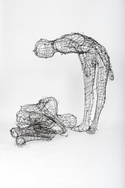 Elizabeth Keithline, Detail from Smarter, Faster, Higher; 2010, Steel Wire