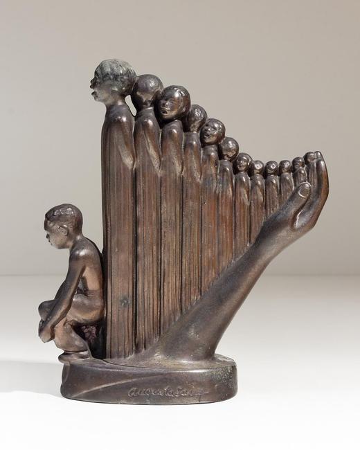 Augusta Savage, The Harp, 1939, bronze, 10¾ x 9½ x 4 inches.  University of North Florida, Thomas G.  Carpenter Library, Special Collections and Archives, Eartha M.  M.  White Collection.  