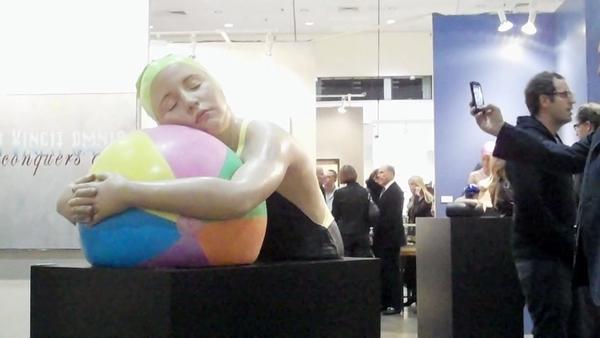 Carole Feuerman sculptures loomed large in the booth of Timothy Yarger at the 2012 LA Art Show.