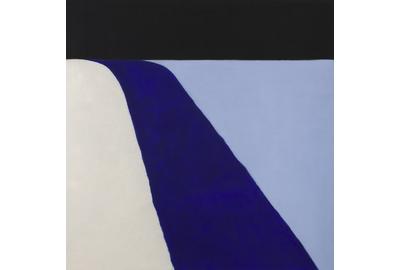 Untitled (Black/Blue), 2015, Oil on Linen, 74 x 74 in.