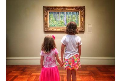 Girls in front of Van Gogh's "Undergrowth with Two Figures." Photo courtesy of Kerry M.  Overstake