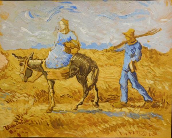 Tempera and gouache on paper attributed to Vincent Van Gogh (1853-1890), titled Morning, Going to Work ($96,000), one of five Van Goghs in the sale.