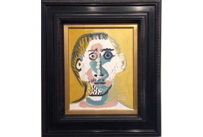 Tête d’Homme Pablo Picasso (1881-1973) Oil on canvas Signed lower right ‘Picasso’ and dated on the reverse ‘2.4.65.IV’ 1965 