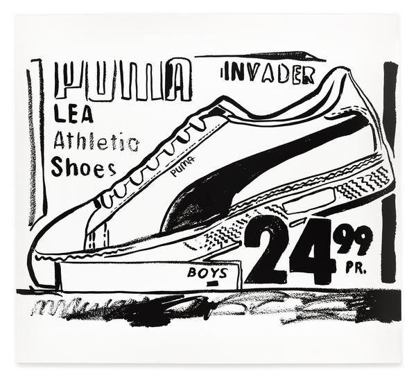 Andy Warhol (1928-1987) Puma Invader (Positive), 1985-86, Synthetic polymer paint and silkscreen ink on canvas (estimate: $1,200,000-1,800,000)