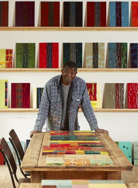 William T.  Williams at his studio in Connecticut, 2018; Photograph by Grant Delin