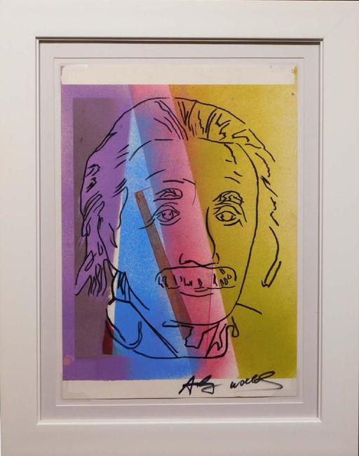 Mixed media on paper done in the manner of Andy Warhol (Am., 1928-1987), titled Albert Einstein (est.  $8,000-$12,000).