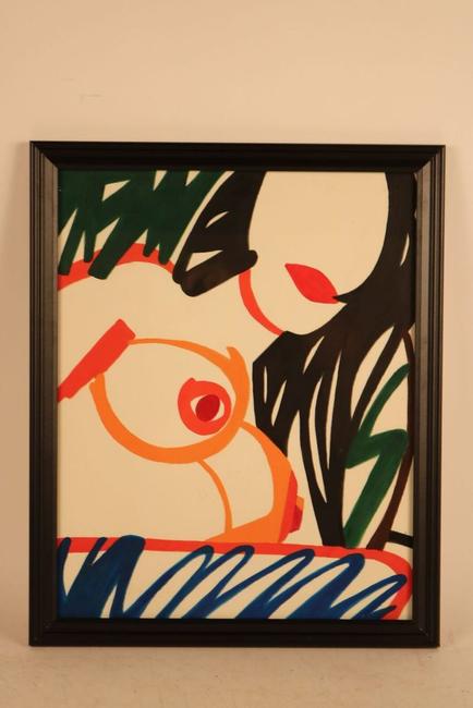 Liquitex on paper by Tom Wesselmann (1931-2004), of a nude female bust (est.  $30,000-$50,000).