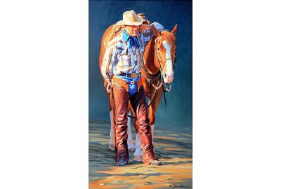 "Life Partners" by Nancy Davidson, is one of the Western art pieces on display.