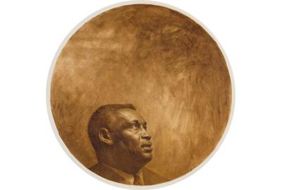 Charles White (1918–1979), Paul Robeson, 1973, oil and graphite on illustration board, 41 1/2" x 41 1/2", signed