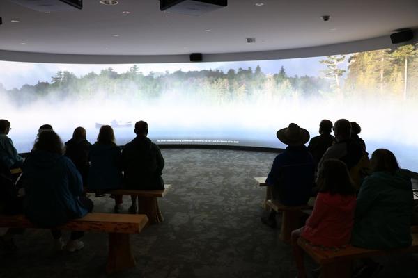 Wilderness Stories Theater in Life in the Adirondacks permanent exhibition at Adirondack Experience, The Museum on Blue Mountain Lake.  Photography by ADKX.  Courtesy Adirondack Experience.