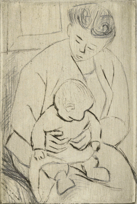 Will Barnet Mother and Child, c.  1930 etching 