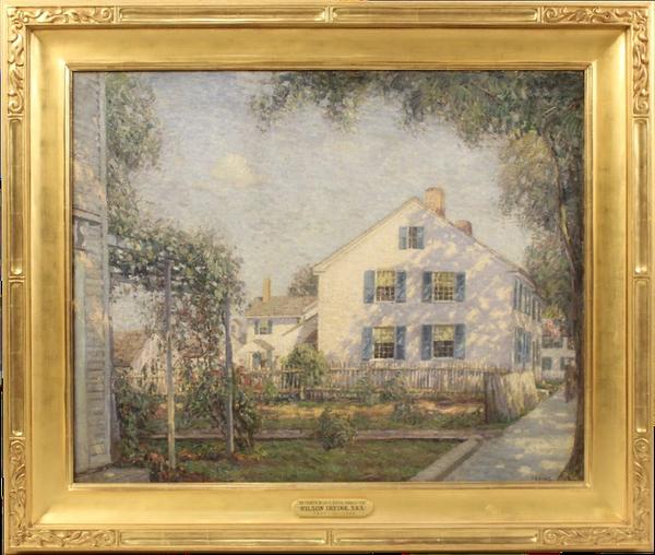 Oil on canvas painting signed by Wilson Irvine (Am., 1869-1936), titled The Fourth of July, Essex, Connecticut (est.  $10,000-$20,000).