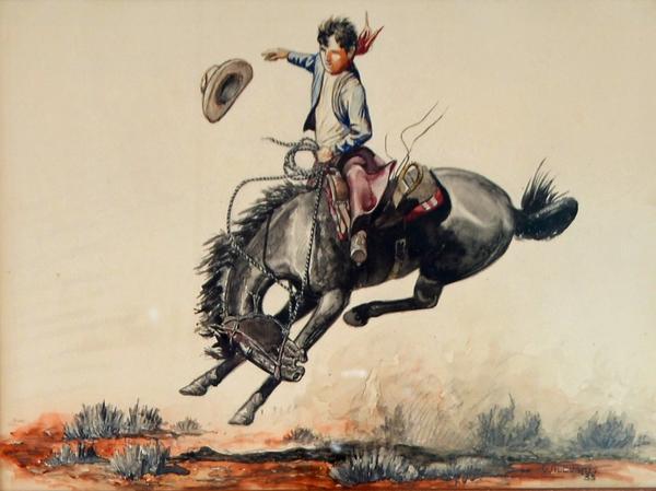 Will James, Young Cowboy, 1935, pen, ink, and watercolor; The Abe Hays Family Will James Collection.