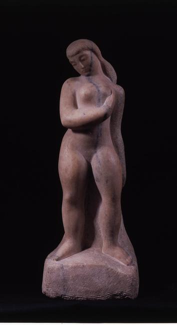 William Zorach, YOUNG WOMAN, 1956, Pink Milan marble, 22 1/2 inches