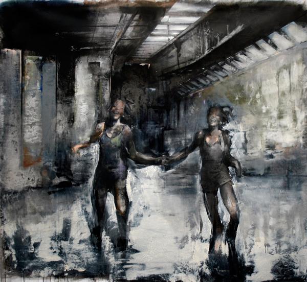 Zsolt Bodoni, Two, 2012, acrylic and oil on canvas, 195 x 215 cm