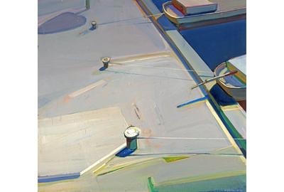 Raimonds Staprans, Afternoon 5, 1986.  Acrylic on canvas; 43 7/8 x 48 1/8 inches.  Promised Gift to the Crocker Art Museum from the Collection of Jane Olaug Kristiansen and Patricia O'Grady.