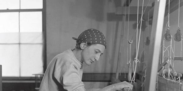 Anni Albers at Black Mountain College.  Courtesy of the Western Regional Archives, State Archives of North Carolina.  Photographer: Helen Post Modley