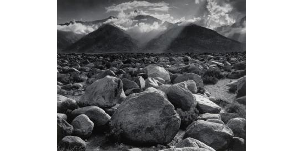 Mount Williamson, The Sierra Nevada, from Manzanar, California, 1944, printed 1973–75, Ansel Adams (American, 1902–1984), gelatin silver print.  Virginia Museum of Fine Arts, Adolph D.  and Wilkins C.  Williams Fund.  Photograph by Ansel Adams © The Ansel Adams Publishing Rights Trust.