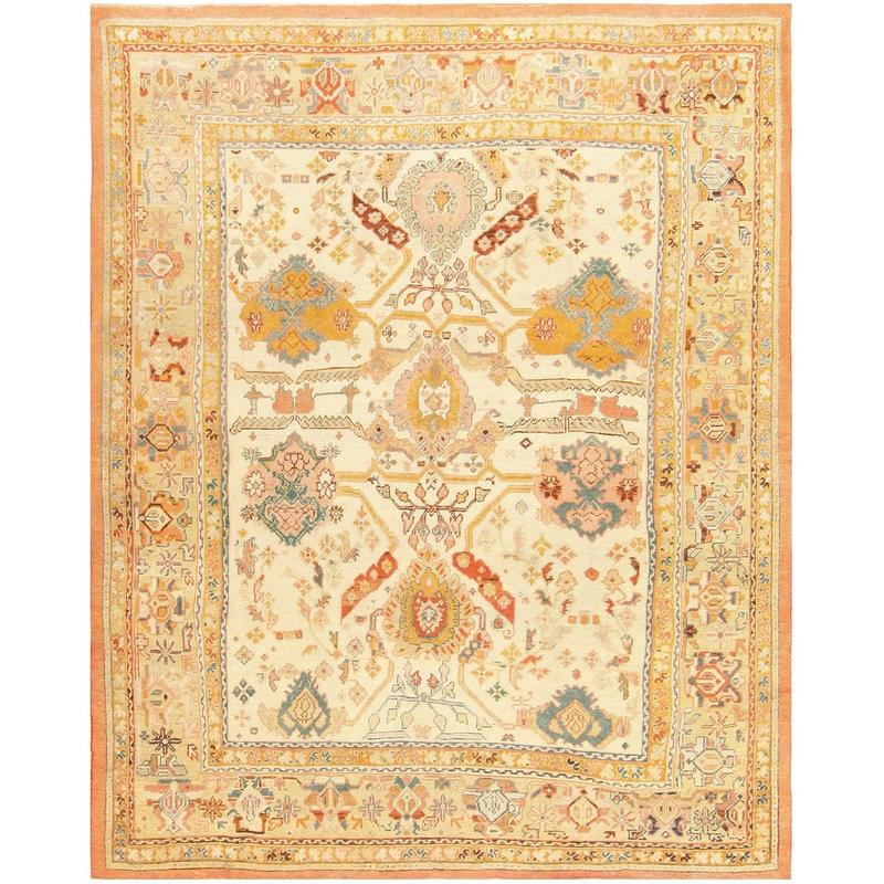 Antique Turkish Oushak Rug 48157 by Nazmiyal