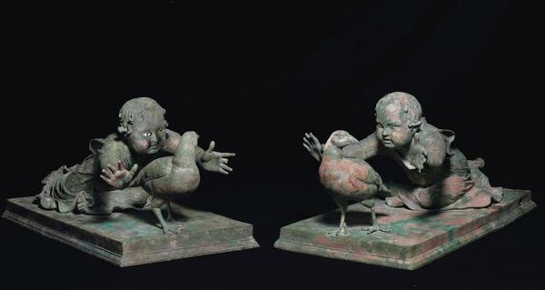 Two Important Roman Bronze Genre Statues Of A Girl Pursuing A Partridge Circa Late 1st Century B.C.-Early 1st Century A.D.  Estimate: $3,000,000-5,000,000 