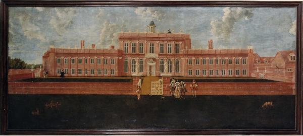 A massive 17th century painting of Denham Place in Buckinghamshire, fourteen feet in length.