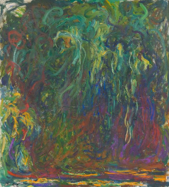 Claude Monet (1840-1926), Weeping Willow, between 1920 and 1922 Oil on canvas.  H.  1.1; W.  1 cm Paris, musée d'Orsay.  Philippe Meyer donation, 2000 © RMN-Grand Palais (musée d'Orsay) / Adrien Didierjean