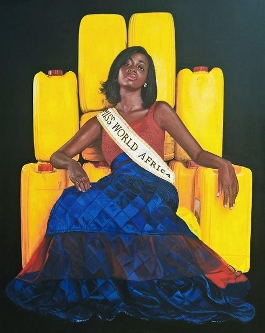 Jeremiah Quarshie, Yellow is the Colour of Water series, 2015, acrylic on canvas, 122 x 152 cm, courtesy the artist and Gallery 1957, Accra.