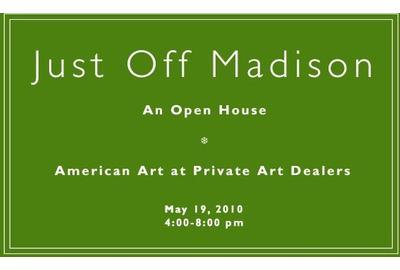 On May 19, 4 to 8pm, stroll Just Off Madison for an open house at a dozen of New York's leading American art galleries located between 69th and 79th Streets.