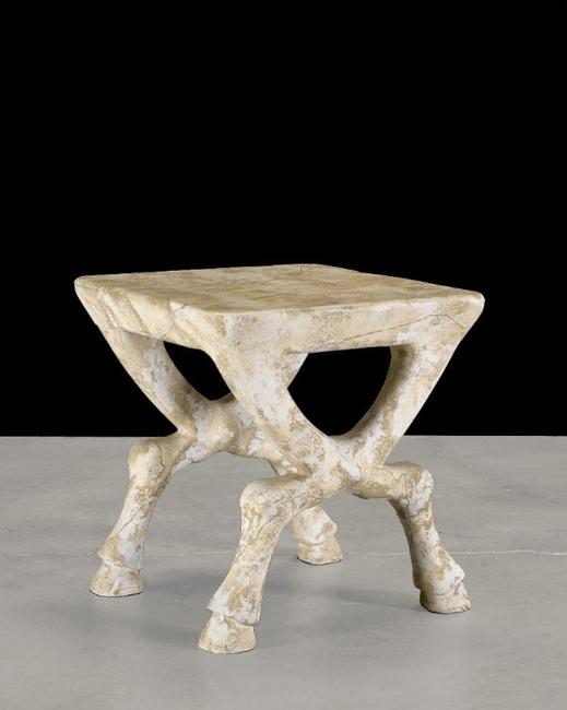 John Dickinson, Custom Hoofed Side Table, c.  1970.  (Estimate: $8,000-12,000)