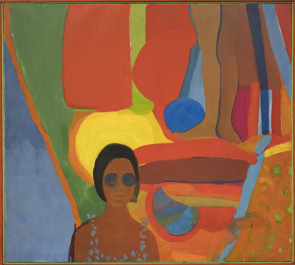 Emma Amos, Baby, 1966, oil on canvas.  ©EMMA AMOS/COURTESY THE ARTIST AND RYAN LEE GALLERY, NEW YORK