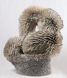 Zemer Peled, Under the Arch, 2016 Porcelain shards, ceramic, wooden base 63 × 36 × 36 in