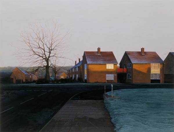 George Shaw, Ash Wednesday: 7.00am, 2004–5, Humbrol enamel on board, Private Collection, courtesy of the artist and the Anthony Wilkinson Gallery, London, © George Shaw 2018