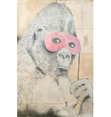 ‘Gorilla in a Pink Mask’, c.  2001, 150cm x 80cm, aerosol on concrete